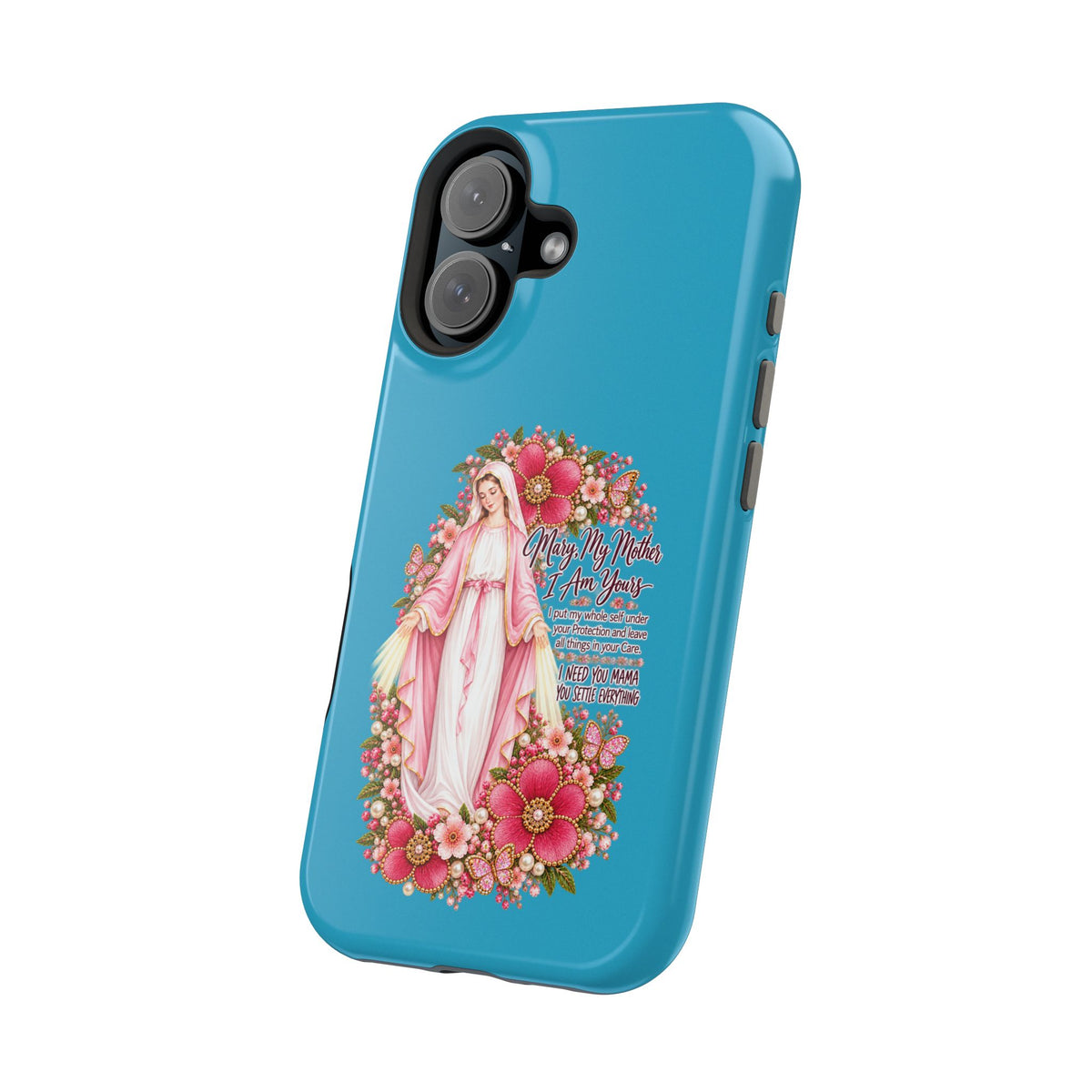 Religious Floral Phone Case — 'Blessed Virgin' Magnetic Impact-Resistant Case