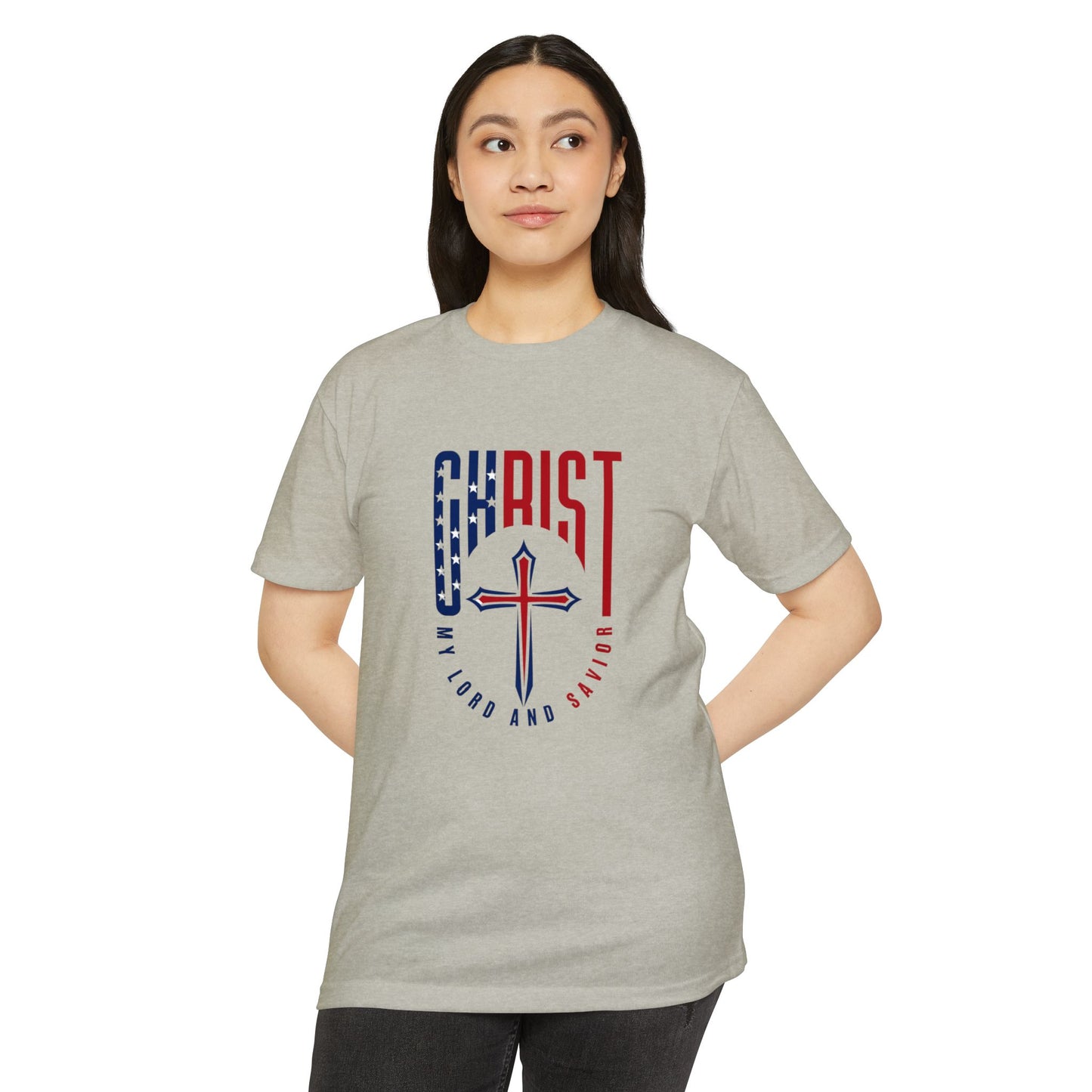 UNISEX Christ Cross T‑Shirt — My Lord and Savior Patriotic Christian Tee