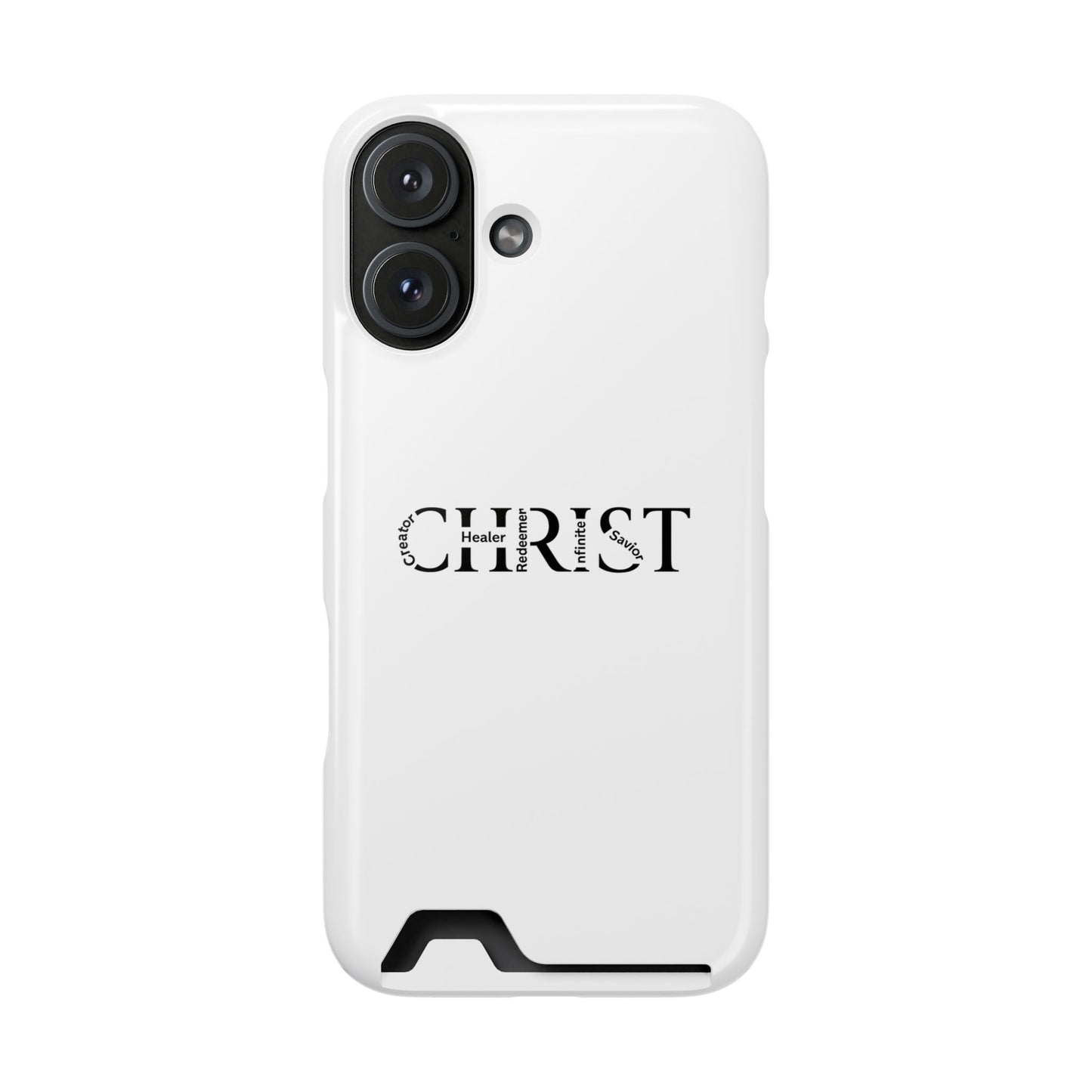 Christian Phone Card Case — Minimal 'CHRIST' Text Wallet Phone Case