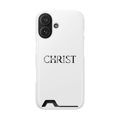 Christian Phone Card Case — Minimal 'CHRIST' Text Wallet Phone Case