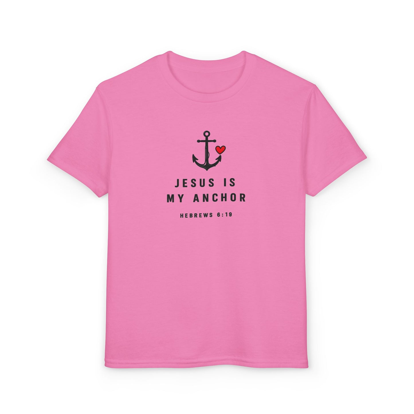 Youth T-Shirt — "Jesus Is My Anchor" Christian Kids Tee (Hebrews 6:19)