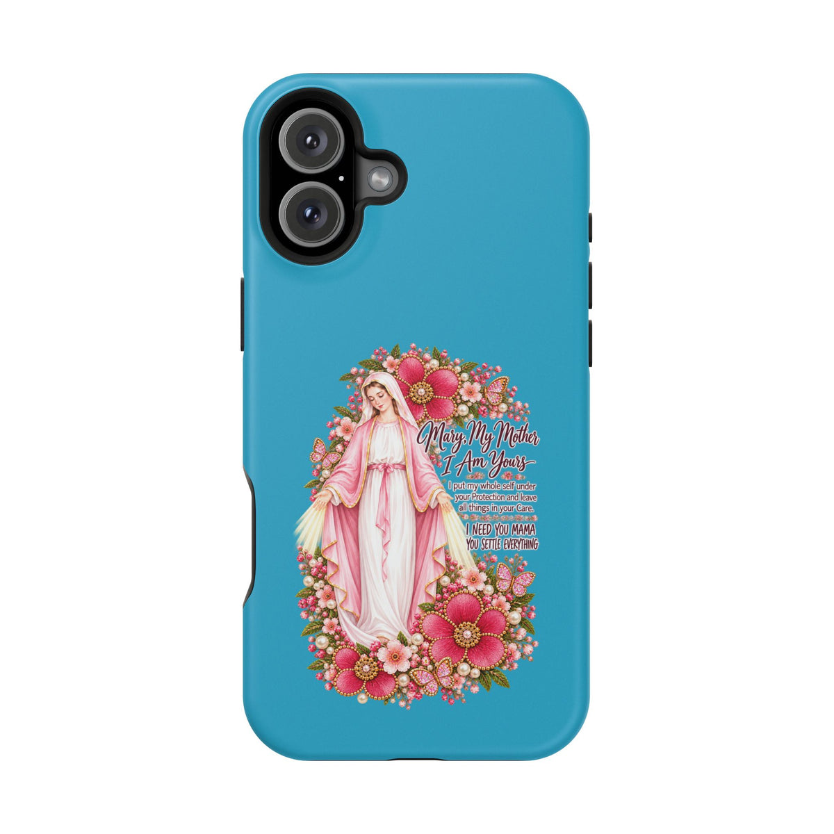 Religious Floral Phone Case — 'Blessed Virgin' Magnetic Impact-Resistant Case