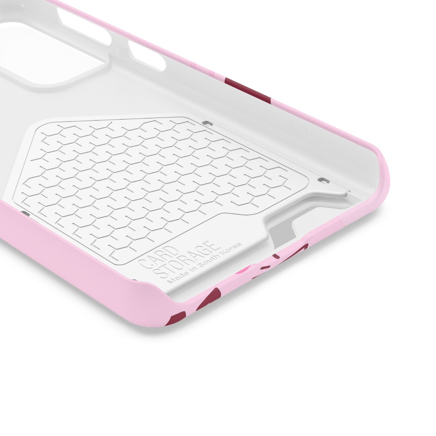Pink "Child of God" Phone Card Case — Heart Pattern Religious Phone Case with Card Holder