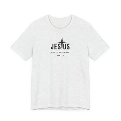 Jesus Cross T‑Shirt - "Jesus: The Way the Truth the Life" Bible Verse Tee (John 14:6)