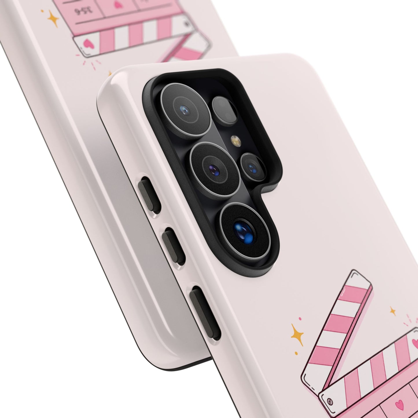 Pink Christian Phone Case — "Let God Direct Your Life" Cute Movie Clapper Design