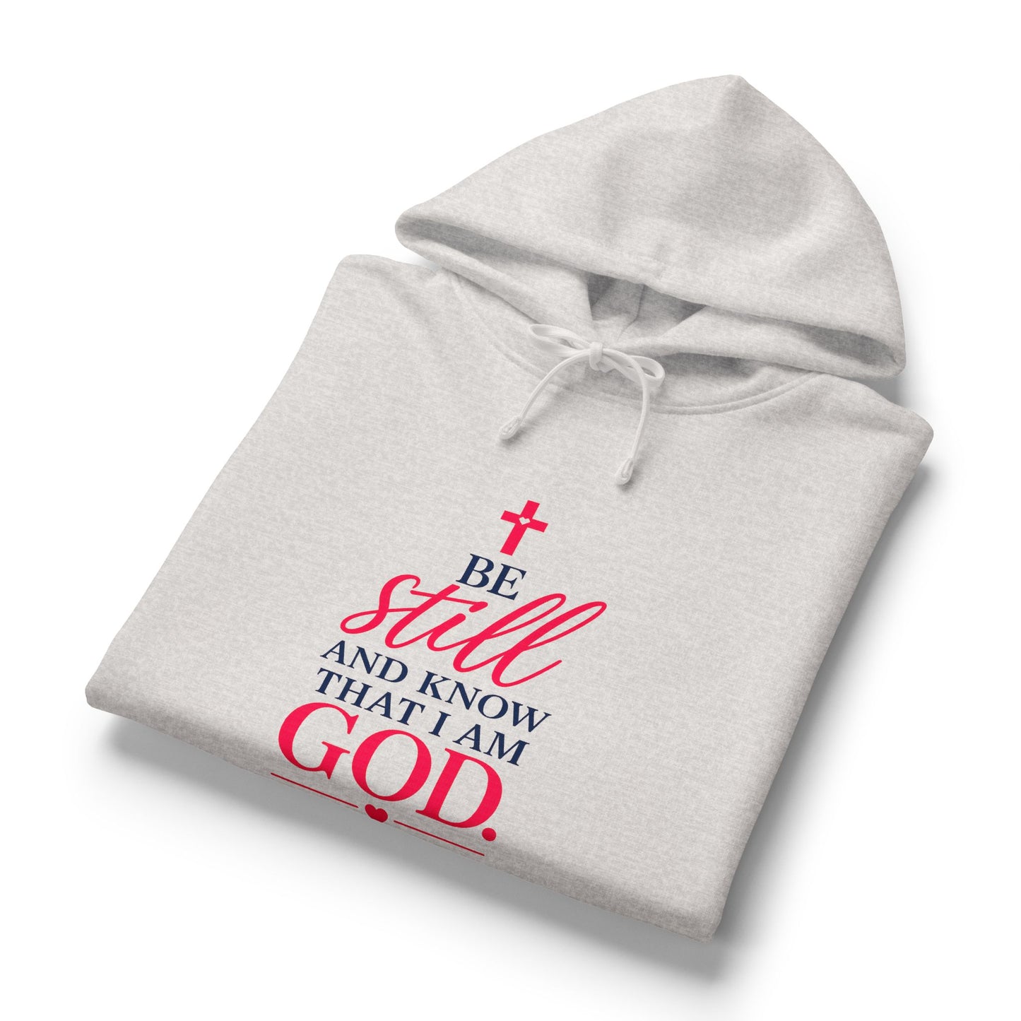 Christian Hoodie — "Be Still and Know That I Am God" Faith Pullover with Back ‘I Know Jesus Loves Me’ Design