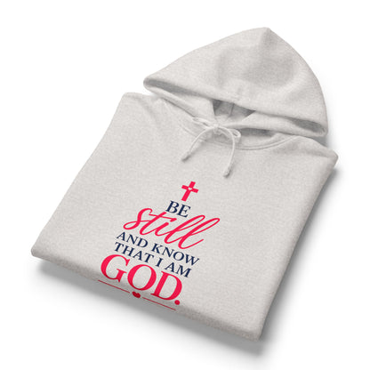Christian Hoodie — "Be Still and Know That I Am God" Faith Pullover with Back ‘I Know Jesus Loves Me’ Design