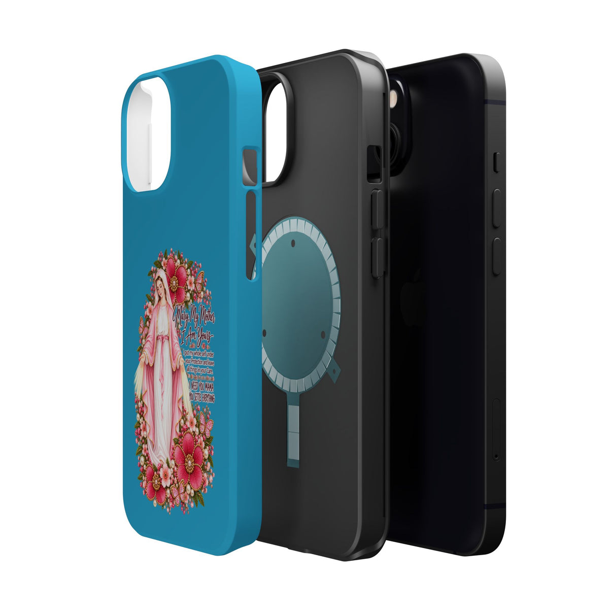 Religious Floral Phone Case — 'Blessed Virgin' Magnetic Impact-Resistant Case