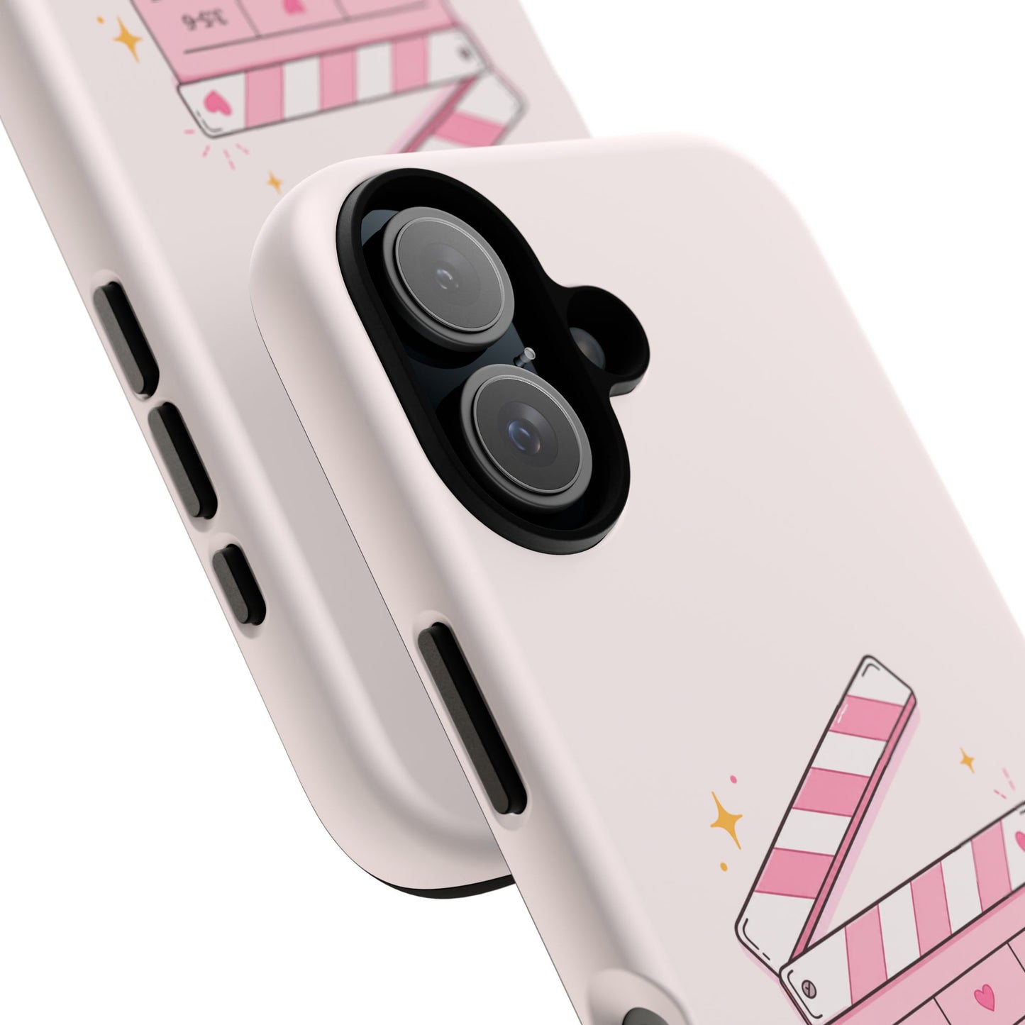 Pink Christian Phone Case — "Let God Direct Your Life" Cute Movie Clapper Design