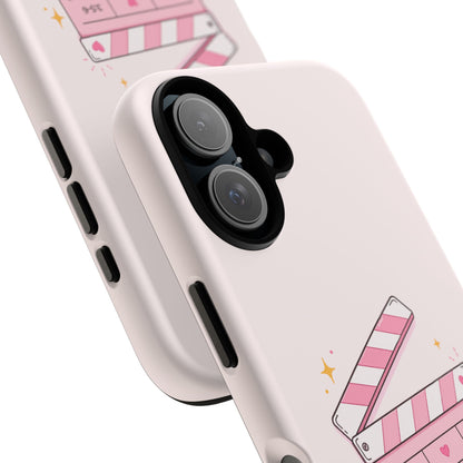 Pink Christian Phone Case — "Let God Direct Your Life" Cute Movie Clapper Design