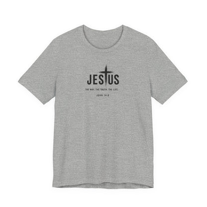 Jesus Cross T‑Shirt - "Jesus: The Way the Truth the Life" Bible Verse Tee (John 14:6)