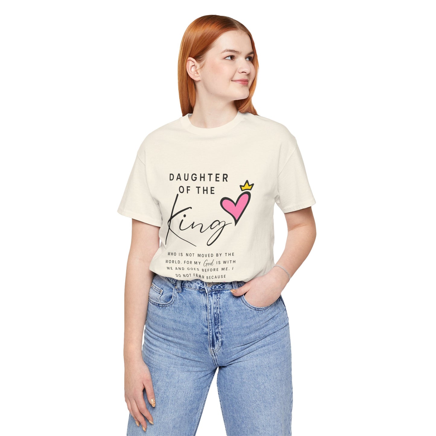 Daughter of the King T-Shirt — Faith-Based Christian Tee with Heart Crown Design