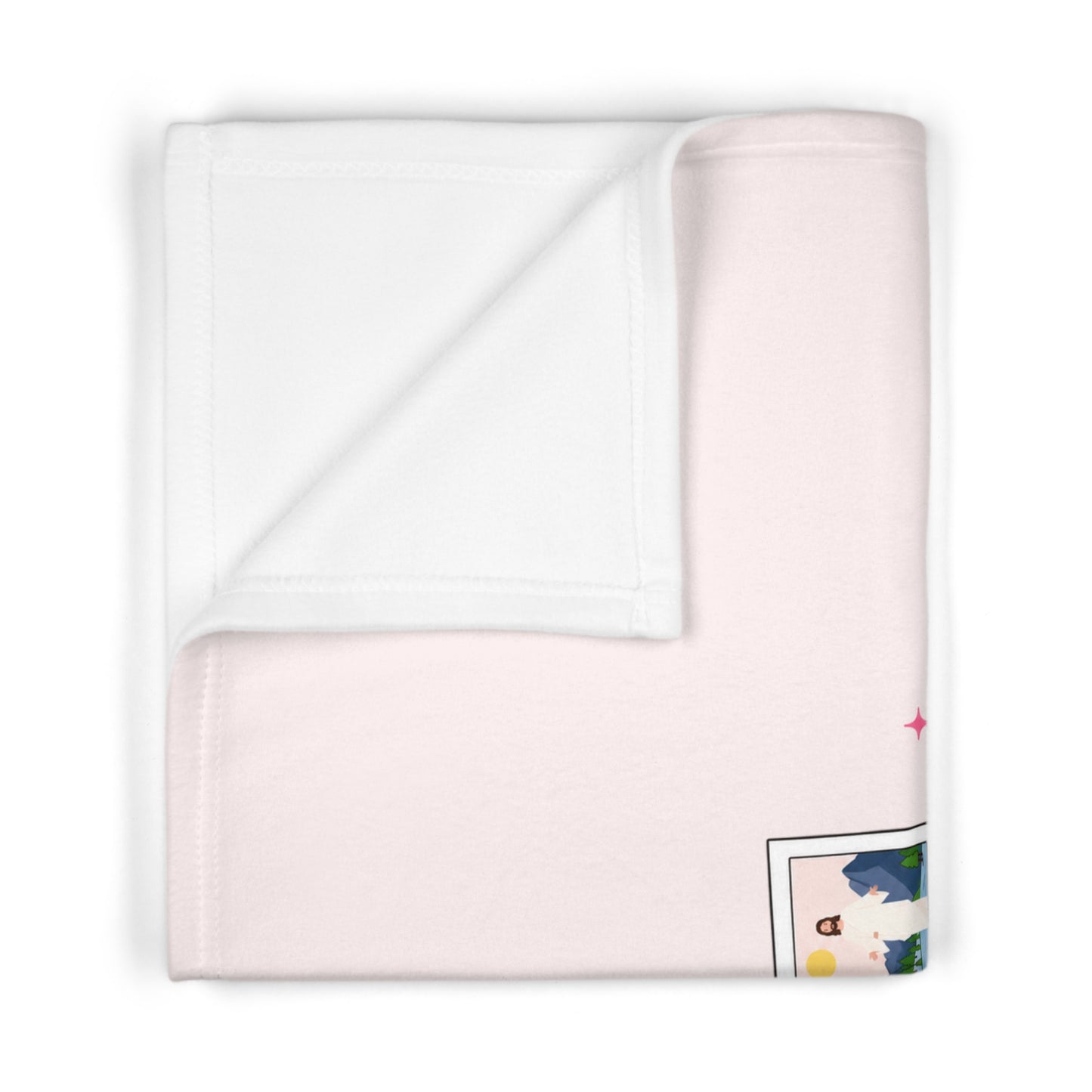 Baby Blanket — "You are created in the image of God" Pink Fleece (Genesis 1:27)