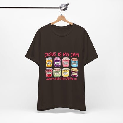 Christian T-Shirt — "Jesus Is My Jam" Jam Jar Graphic Tee