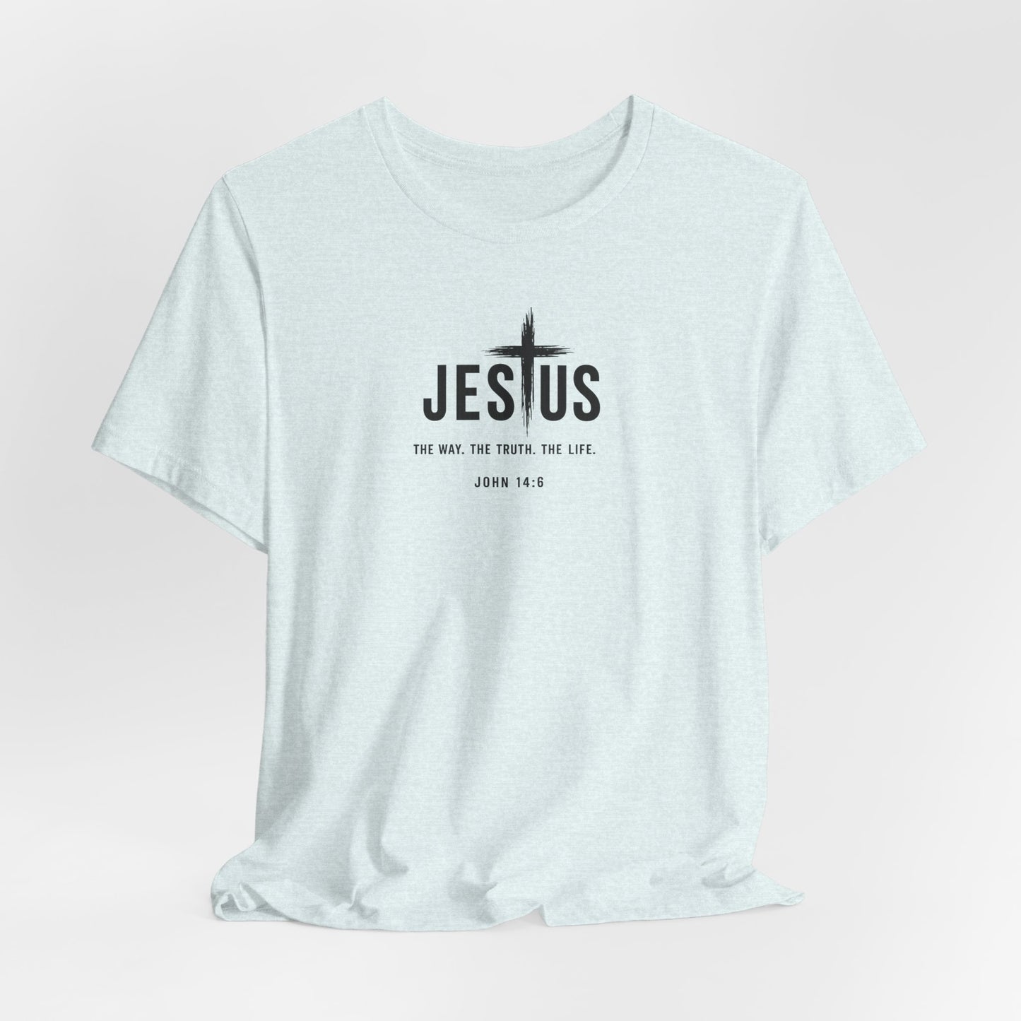Jesus Cross T‑Shirt - "Jesus: The Way the Truth the Life" Bible Verse Tee (John 14:6)