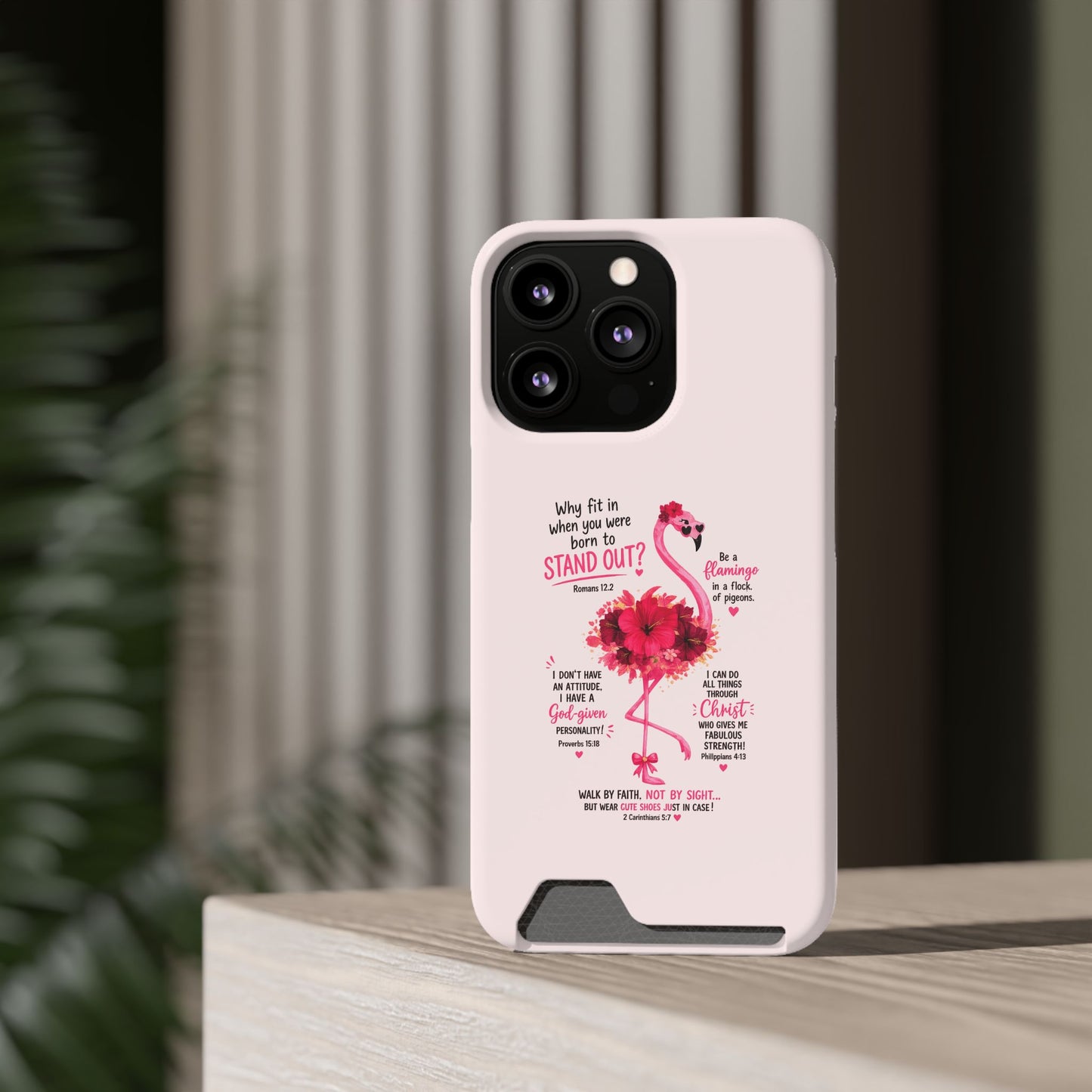 Flamingo 'Stand Out' Phone Card Case — Slim Wallet iPhone Case