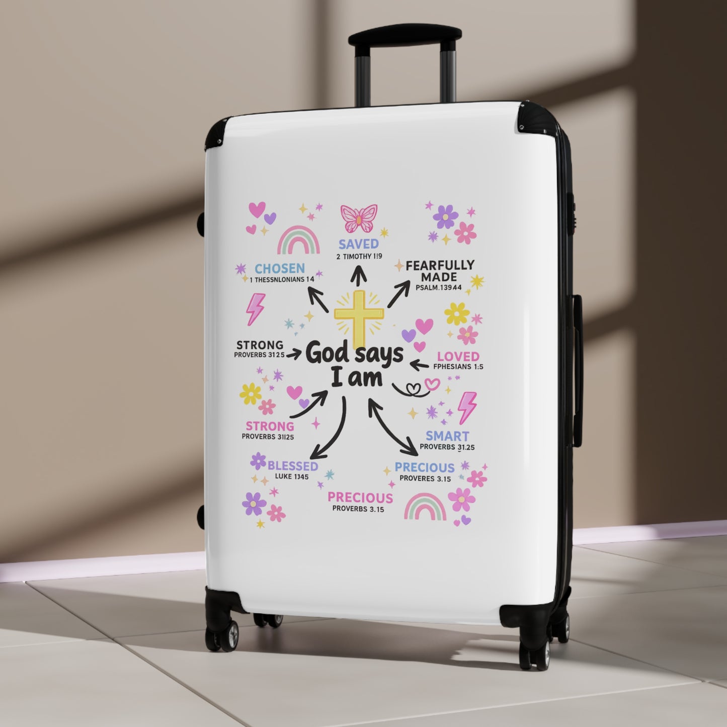 Suitcase — "God Says I Am" Inspirational Carry-On Luggage