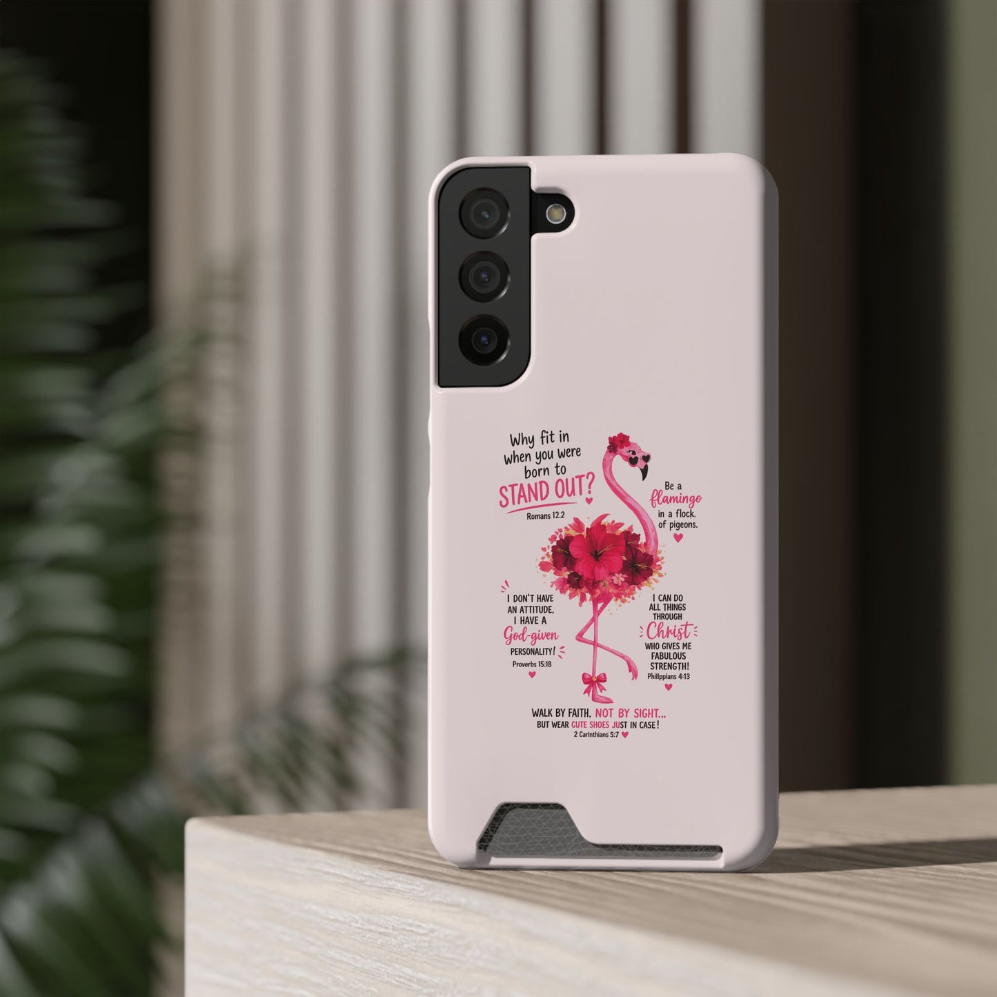 Flamingo 'Stand Out' Phone Card Case — Slim Wallet iPhone Case