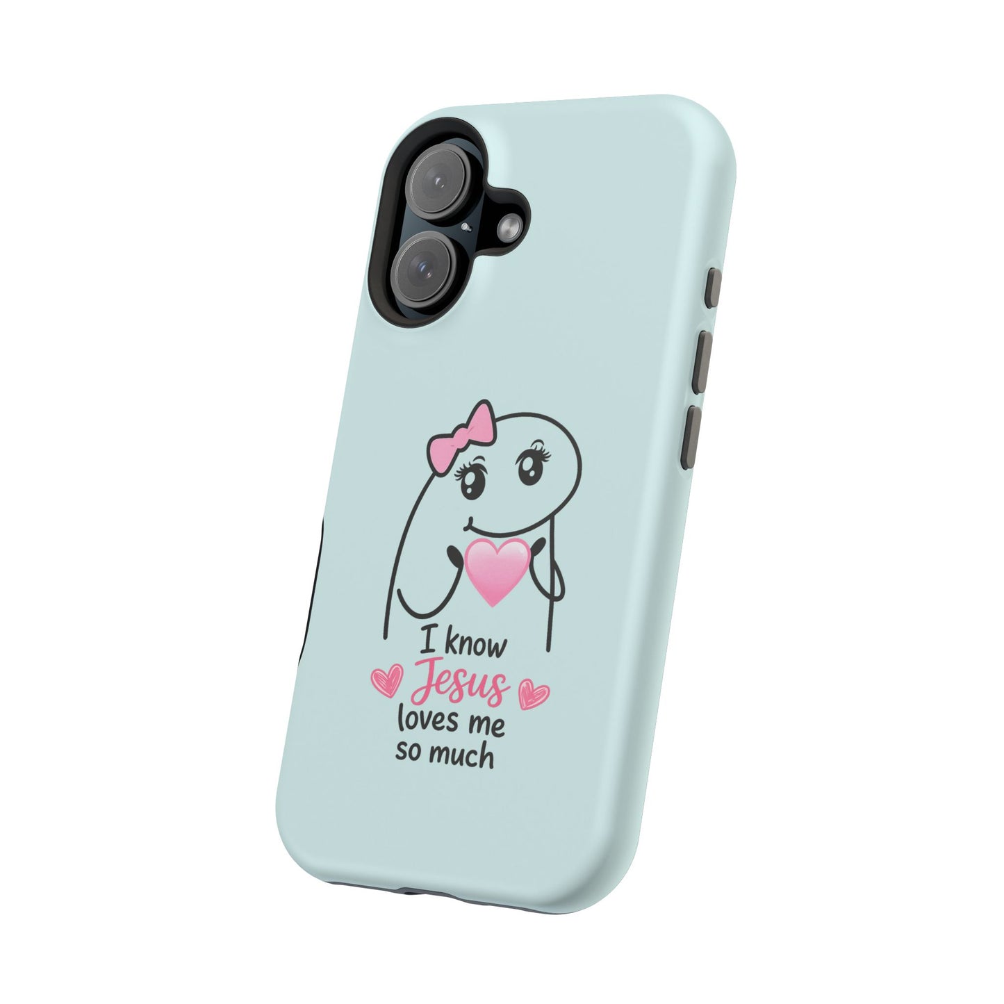 Christian Cute Heart Phone Case — "I Know Jesus Loves Me So Much" Magnetic Impact-Resistant Case