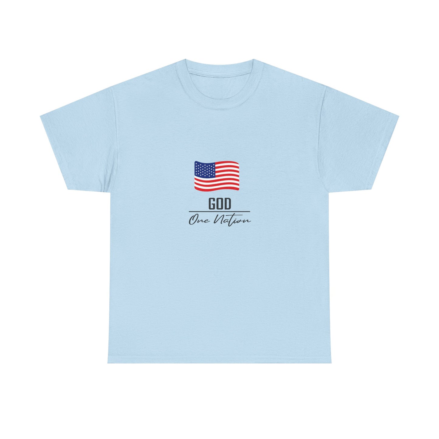T-Shirt — American Flag "God Over Nation" Patriotic Faith Tee