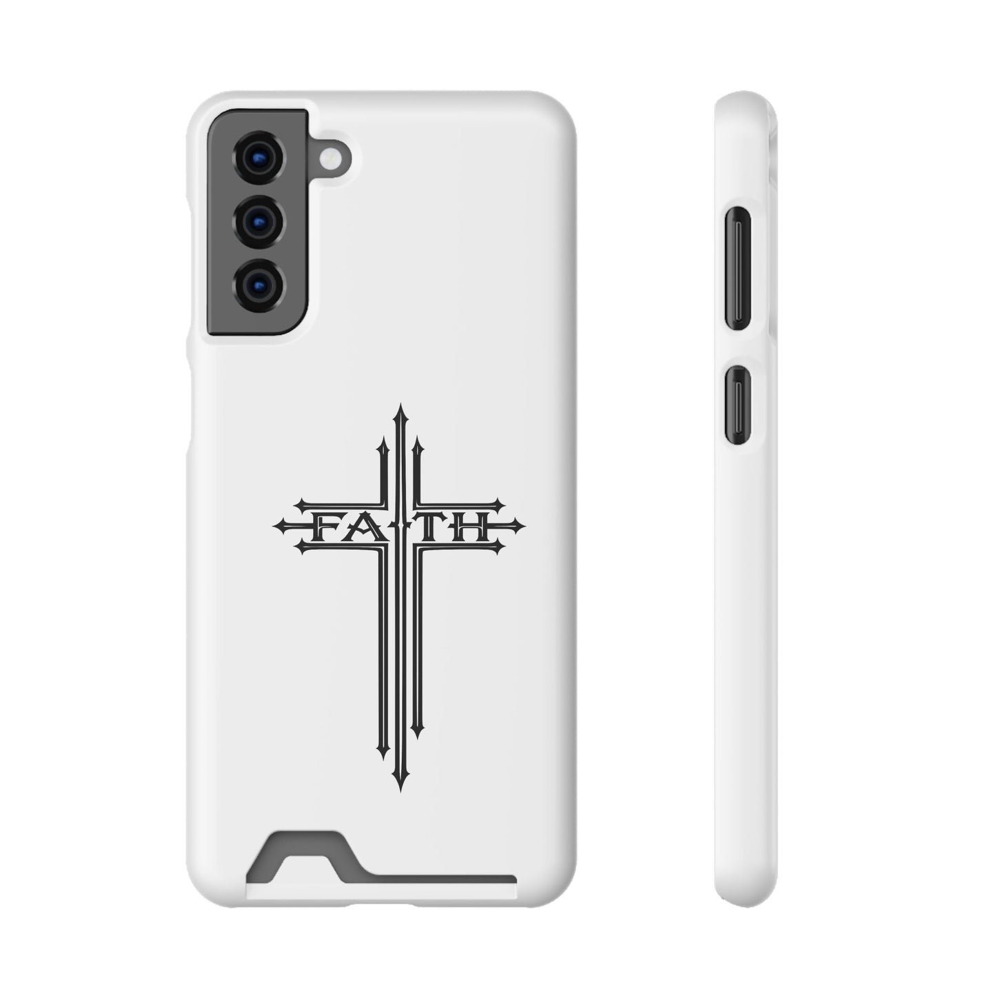 Faith Cross Phone Case with Card Holder — Slim Protective Wallet Case