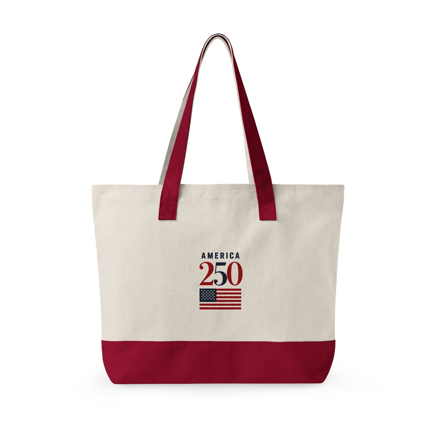 American Flag Canvas Tote Bag — "Stand For The Flag" Patriotic Zippered Tote