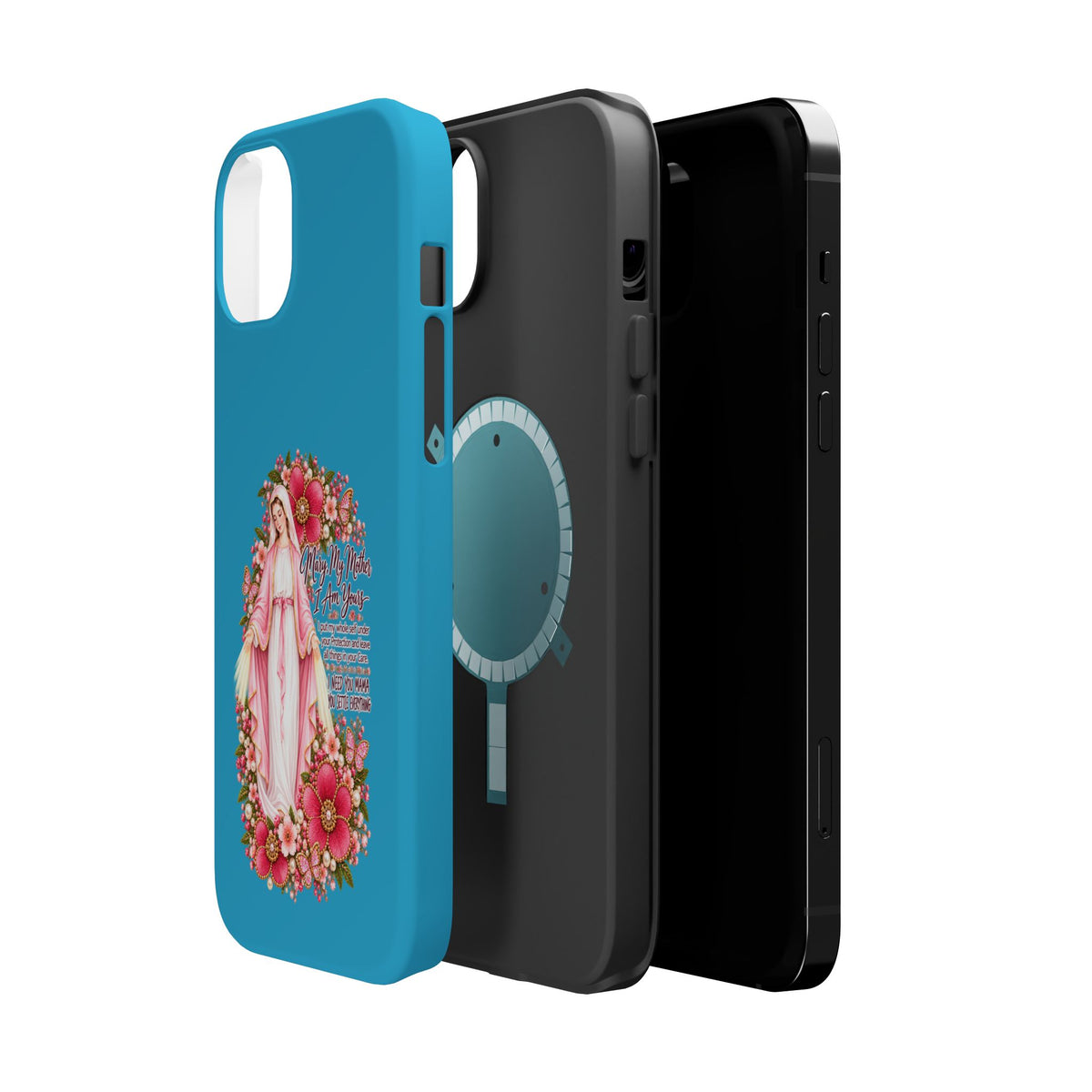 Religious Floral Phone Case — 'Blessed Virgin' Magnetic Impact-Resistant Case