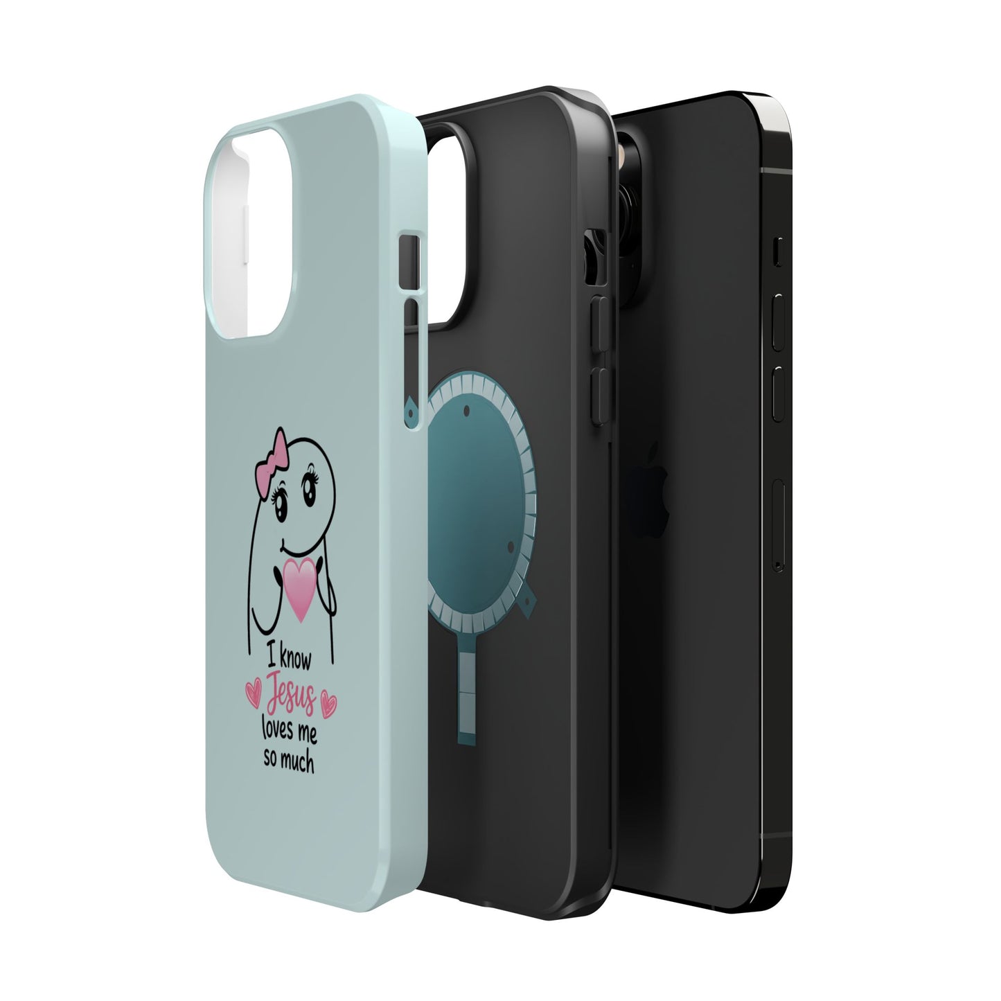 Christian Cute Heart Phone Case — "I Know Jesus Loves Me So Much" Magnetic Impact-Resistant Case
