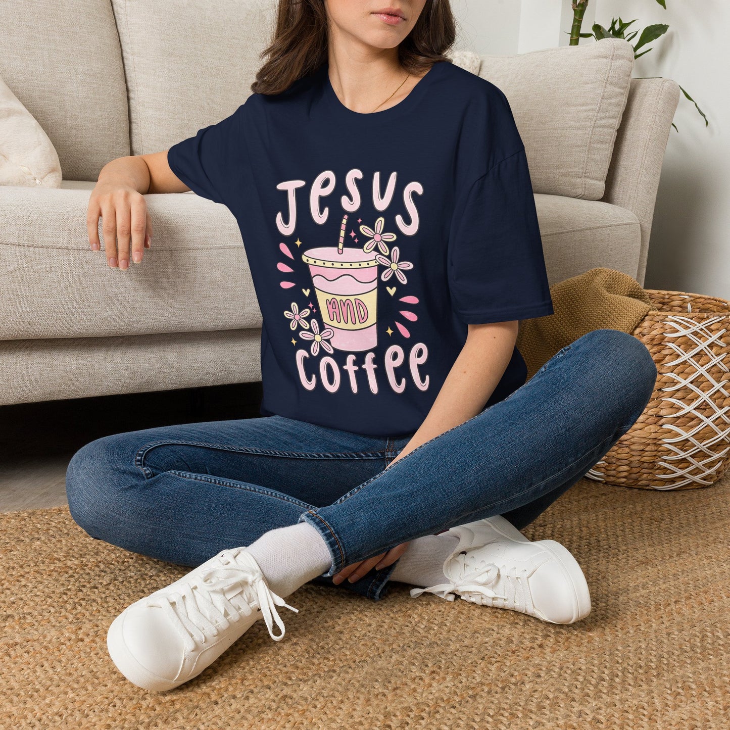 Jesus & Coffee T-Shirt — Cute Pastel Faith Graphic Tee