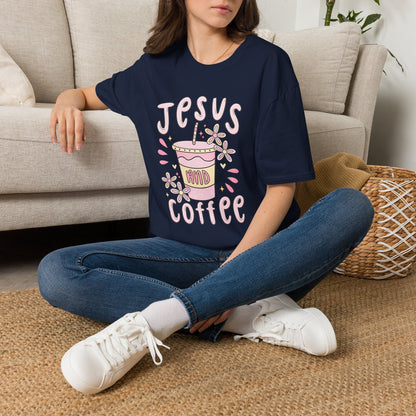Jesus & Coffee T-Shirt — Cute Pastel Faith Graphic Tee
