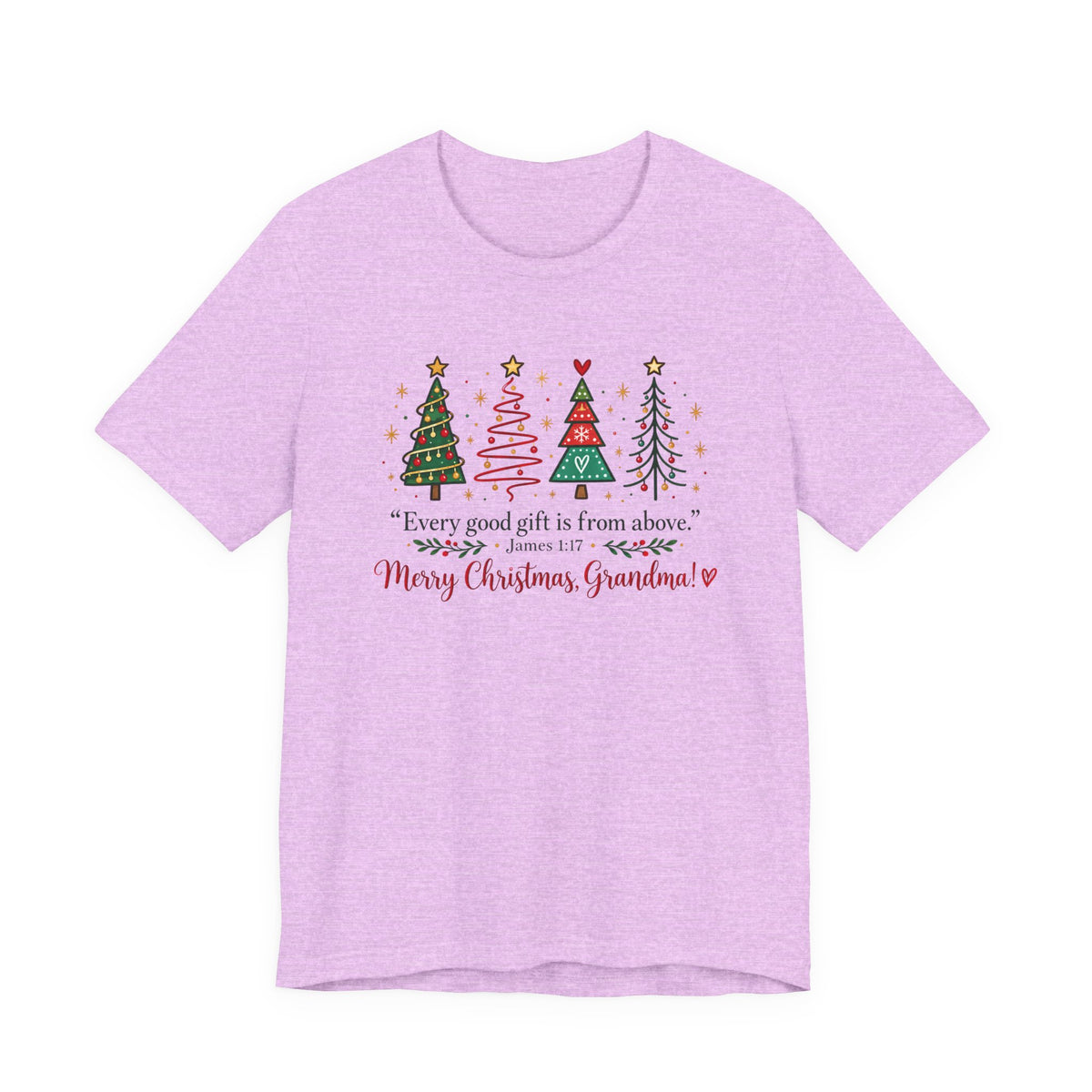 Grandma Christmas Tee — "Every good gift is from above" Holiday Shirt