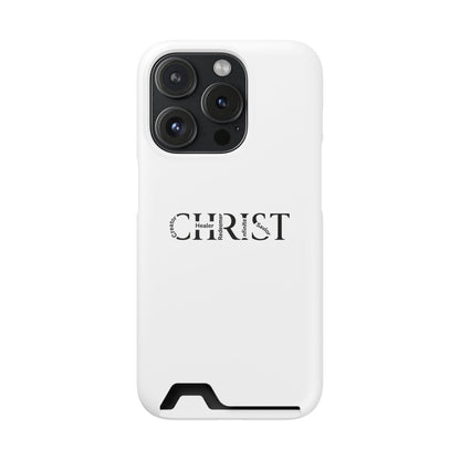 Christian Phone Card Case — Minimal 'CHRIST' Text Wallet Phone Case