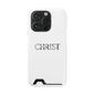 Christian Phone Card Case — Minimal 'CHRIST' Text Wallet Phone Case