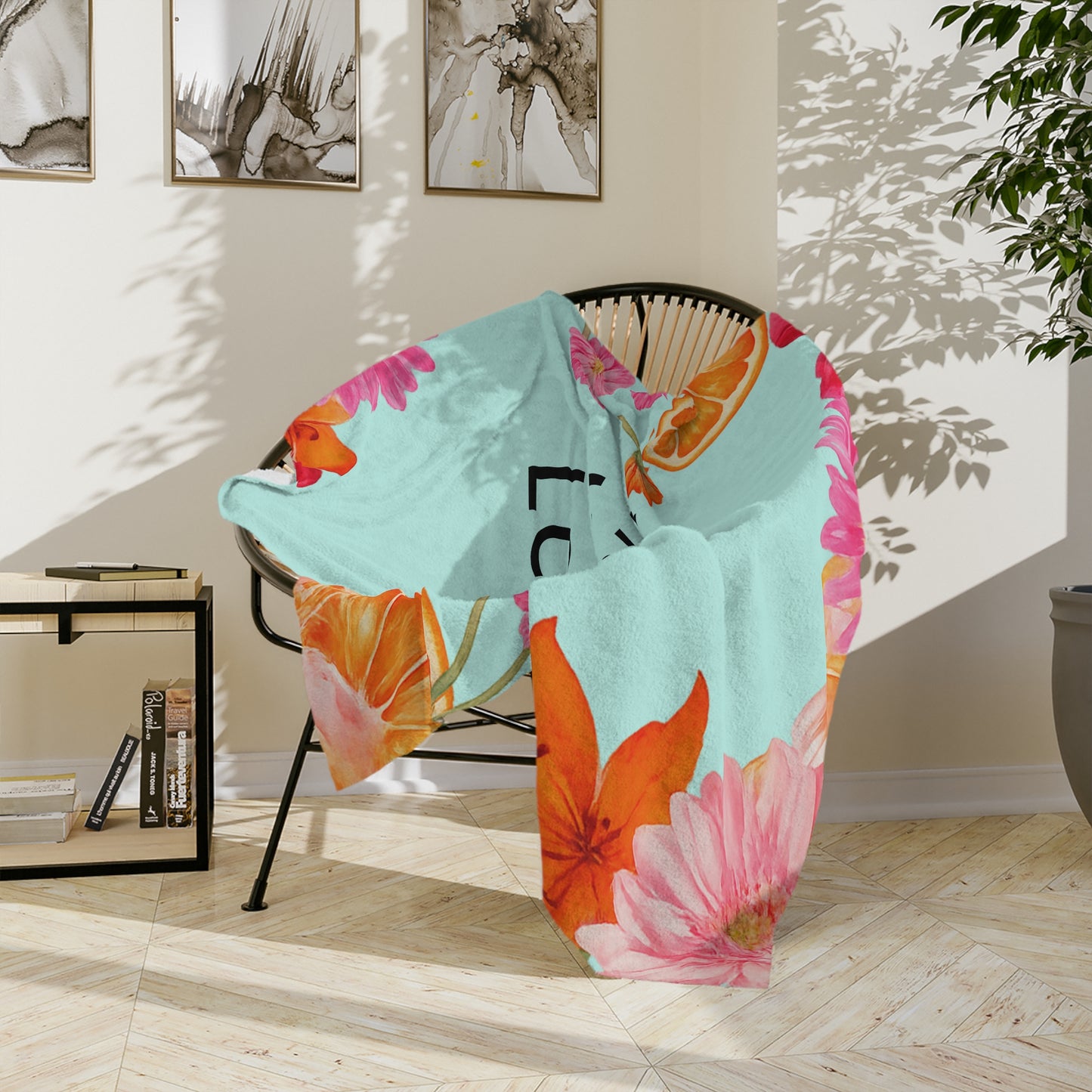 Faith Hope Love Floral Microfiber Blanket