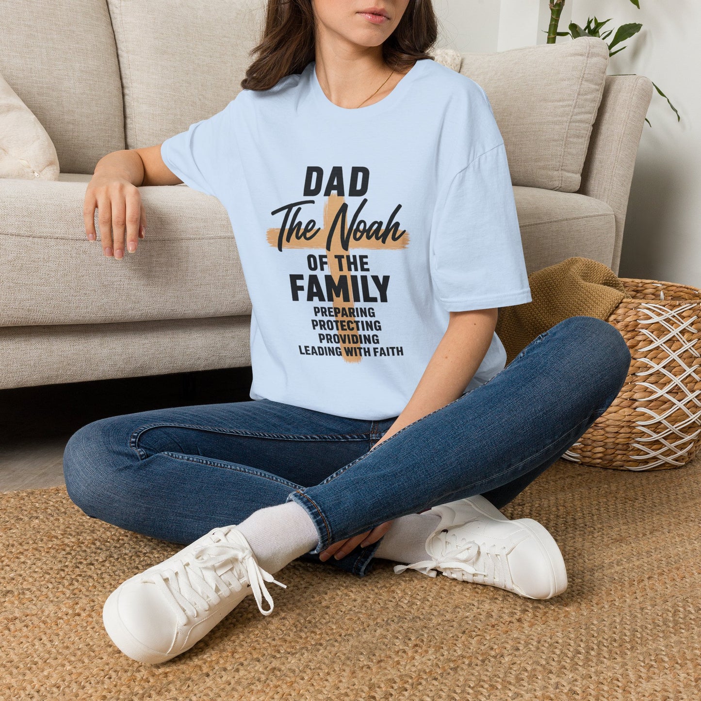 Dad The Noah of the Family T-Shirt — Christian Father Faith Shirt