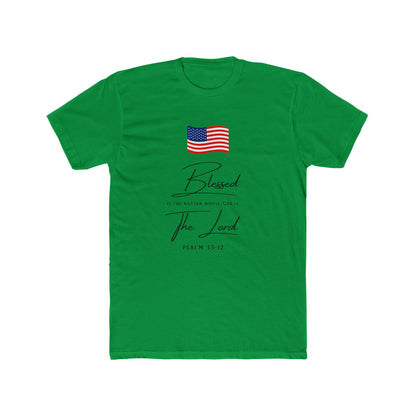 Blessed by the Lord American Flag T-Shirt — Psalm 55:12 Patriotic Christian Tee