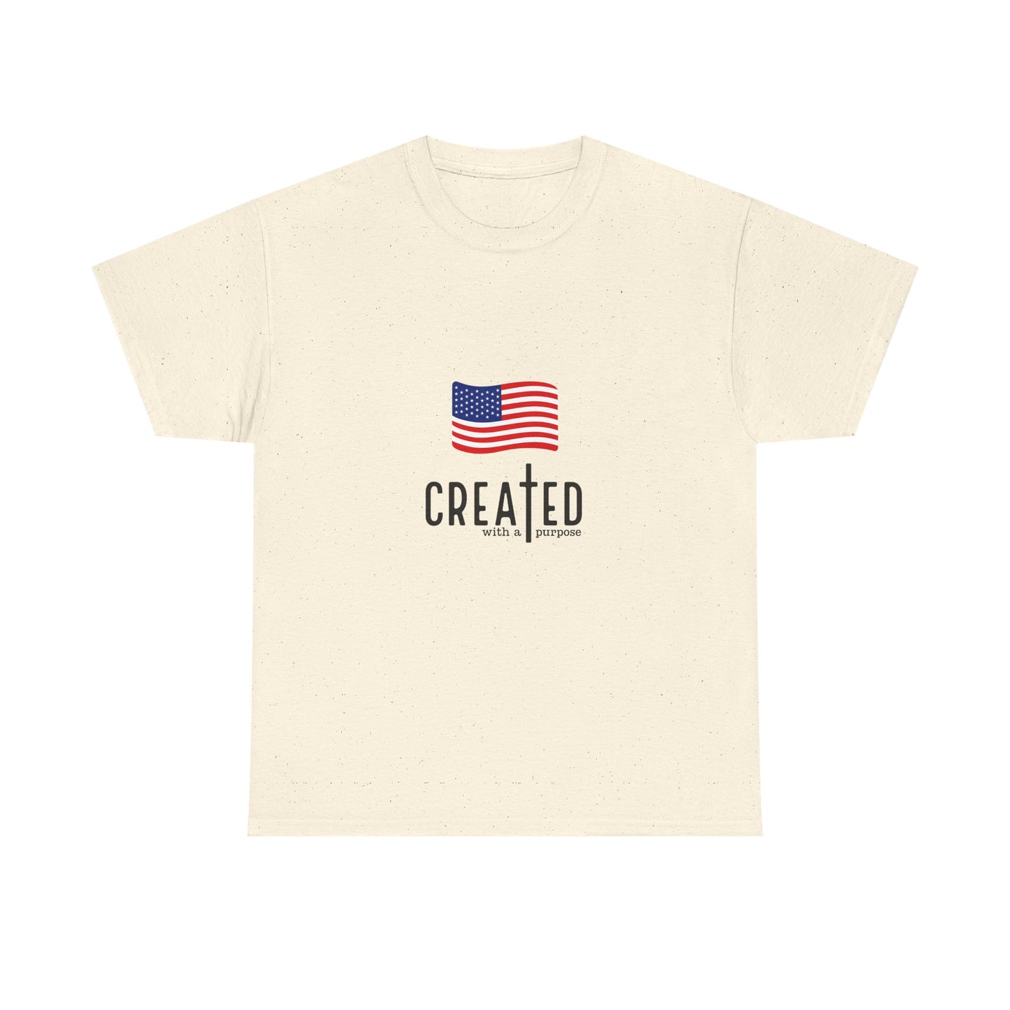 Created American Flag T‑Shirt — 'Created' Patriotic Graphic Tee