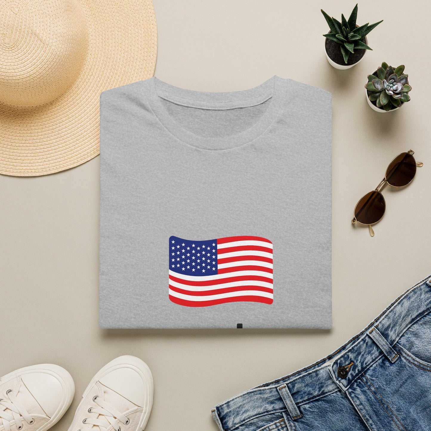 USA Flag T-Shirt — "Created with a Purpose" Patriotic American Tee