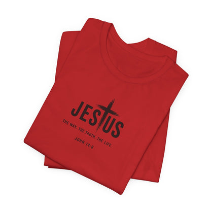 Jesus Cross T‑Shirt - "Jesus: The Way the Truth the Life" Bible Verse Tee (John 14:6)