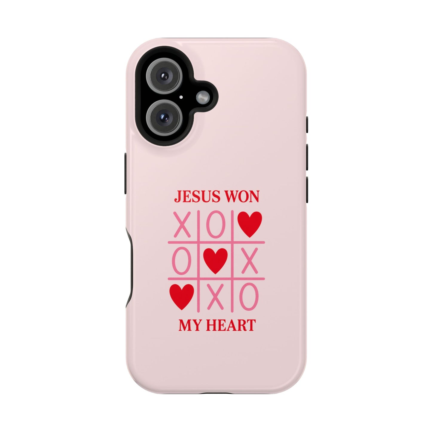 iPhone Case — "Jesus Won My Heart" Pink Magnetic Impact-Resistant Phone Case