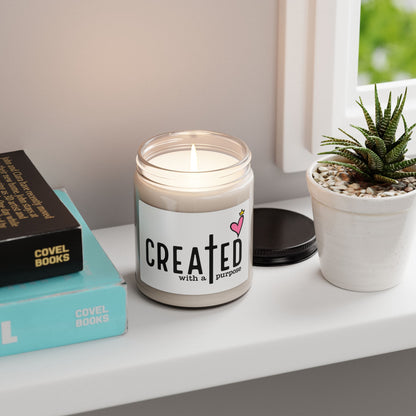 Soy Candle — "Created with a Purpose" Inspirational 9oz Scented Jar