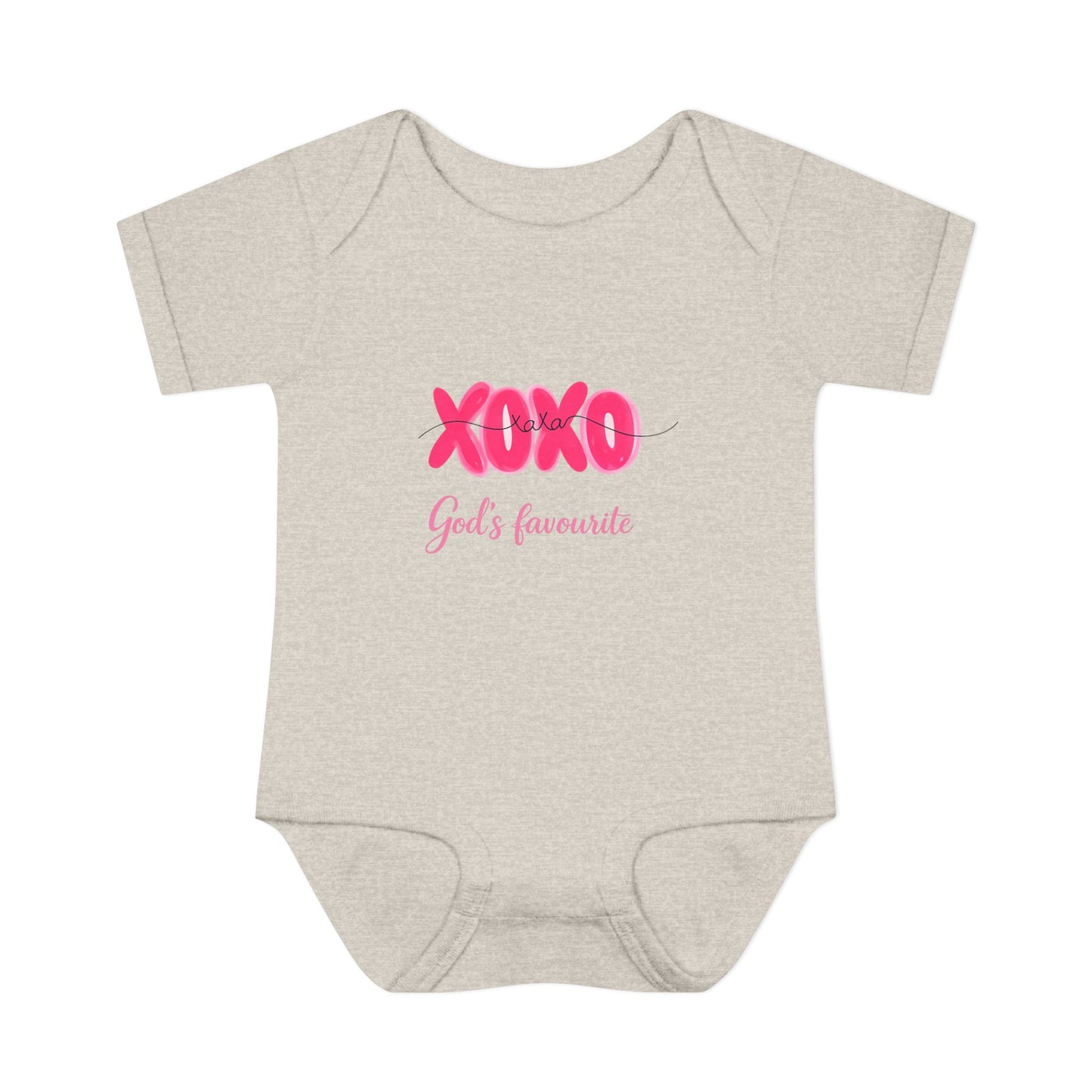 Baby Bodysuit "XOXO God's Favorite" — Cute Pink Valentine Infant Onesie