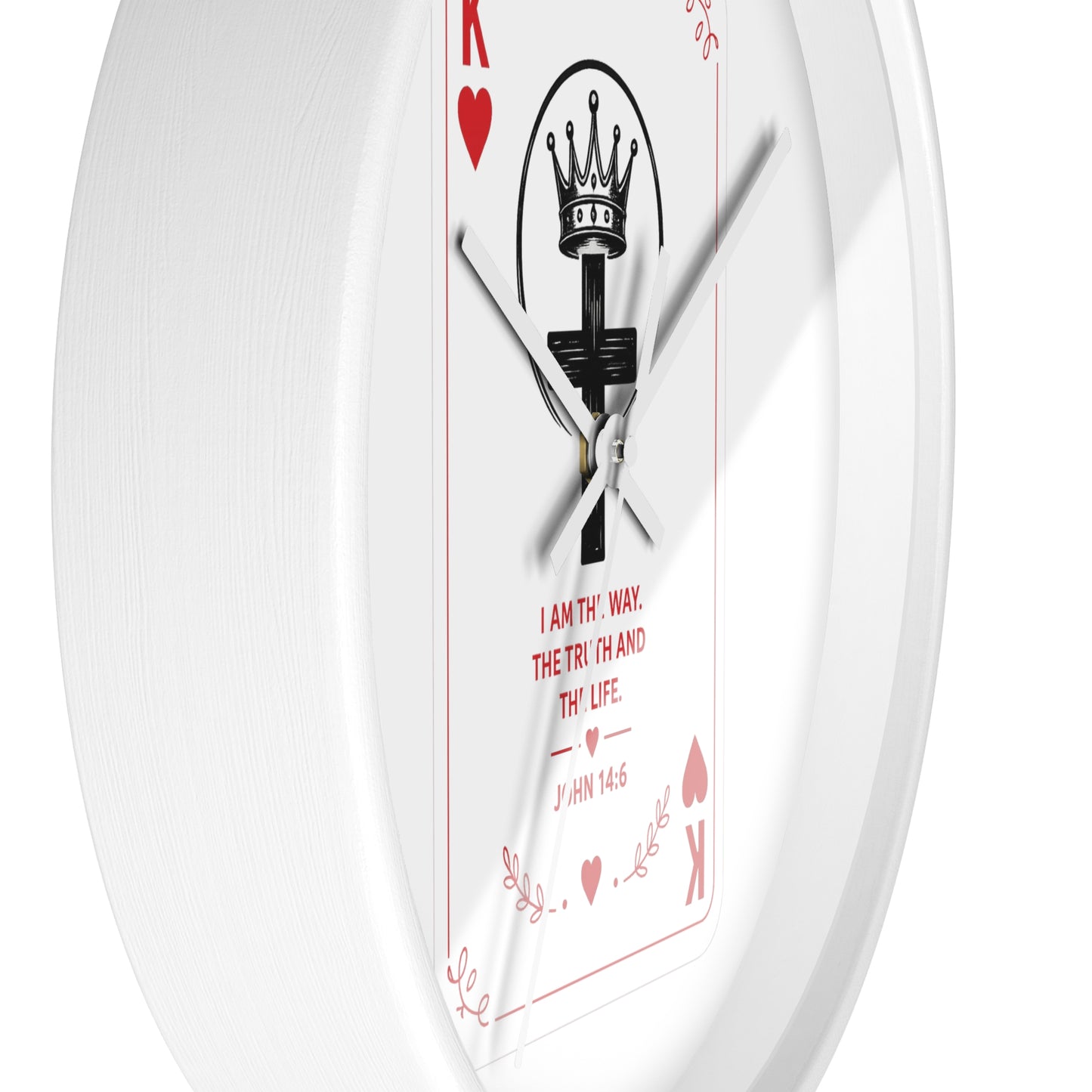 King of Hearts Christian Wall Clock — John 14:6 Playing Card Design