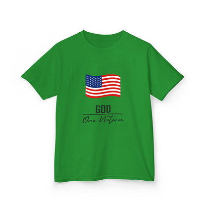 UNISEX Kids Tee — American Flag 'God One Nation' Patriotic T‑Shirt