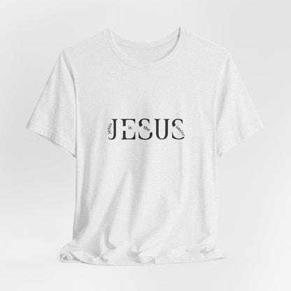 Jesus Minimalist Tee — Distressed Script Christian T-Shirt