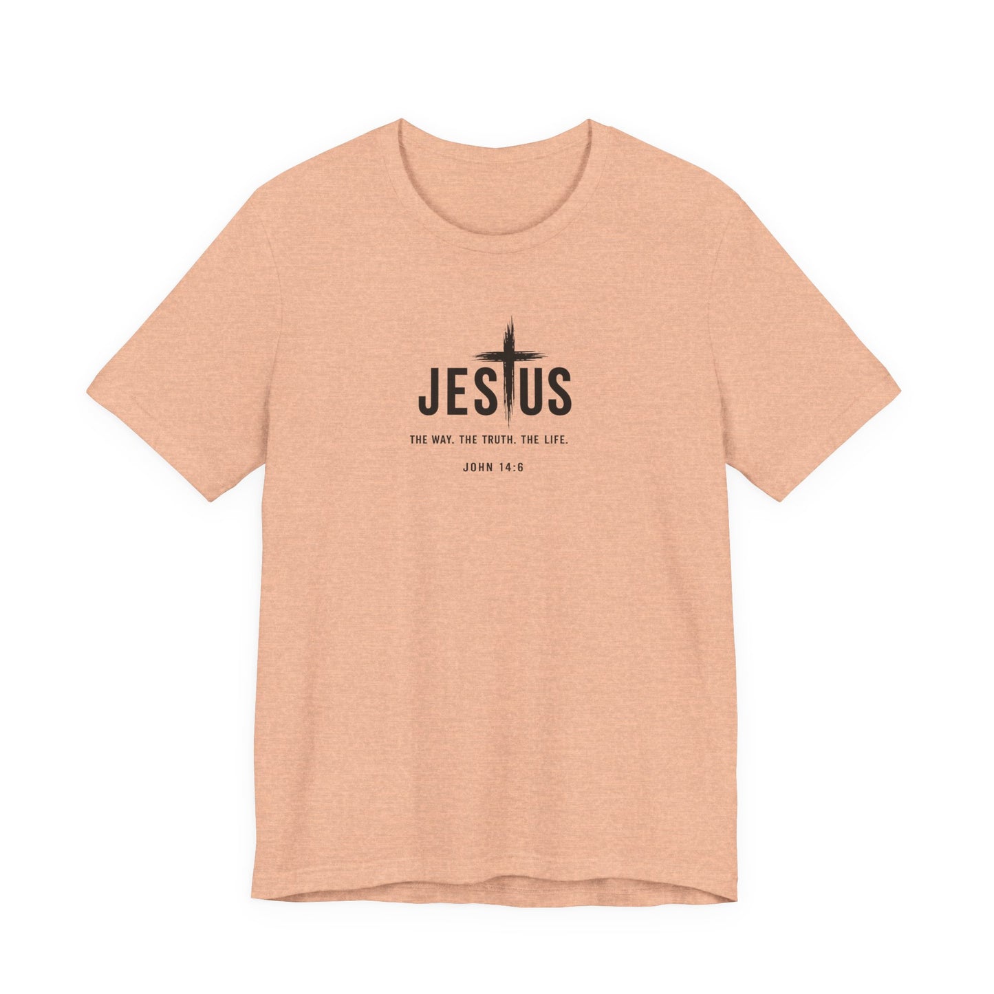 Faith Over Everything Christian Tee — "Jesus" Cross Design, John 14:6 Inspirational Shirt