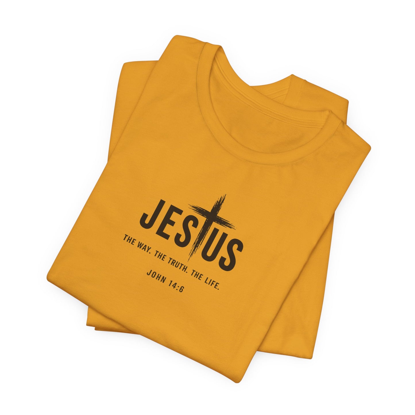 Jesus Cross T‑Shirt - "Jesus: The Way the Truth the Life" Bible Verse Tee (John 14:6)