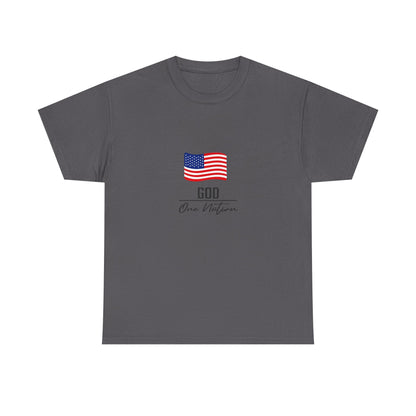 T-Shirt — American Flag "God Over Nation" Patriotic Faith Tee