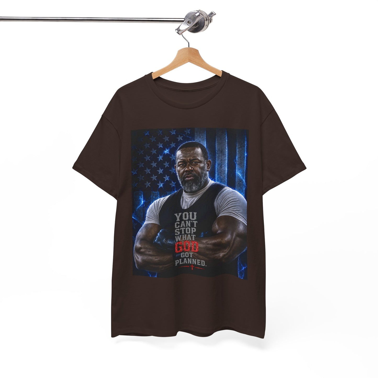 Patriotic Faith Tee — "You Can't Stop What God Has Planned"