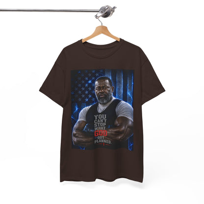Patriotic Faith Tee — "You Can't Stop What God Has Planned"